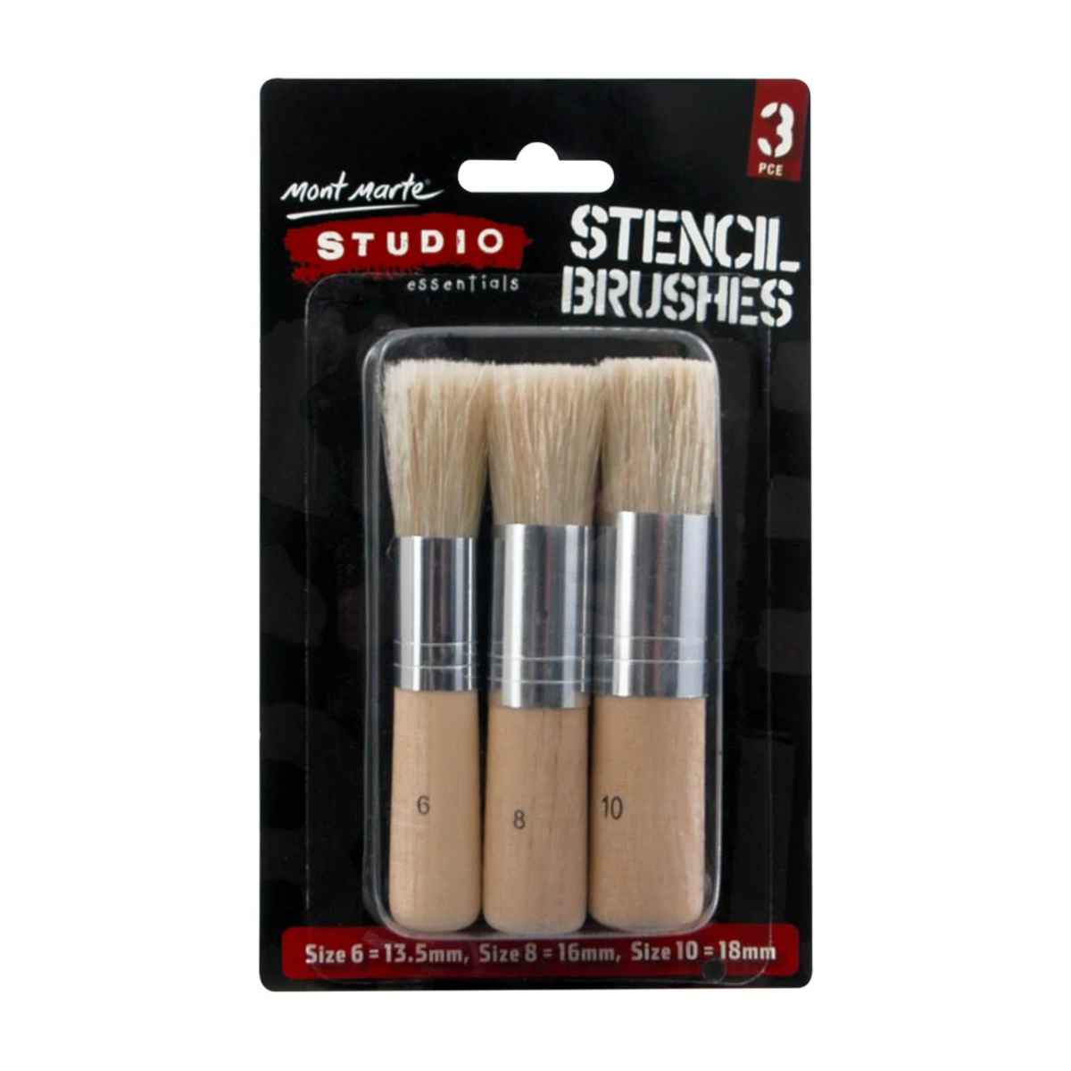 Monte Marte Stencil Brushes 3pc