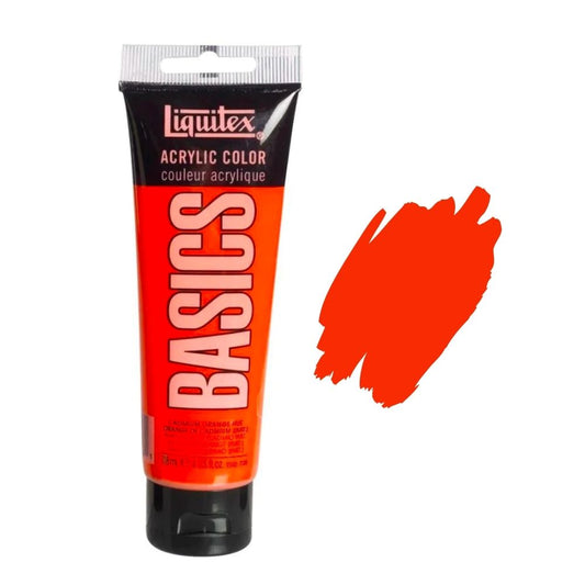 Liquitex Basics Acrylic Paint Tube 118ml - Cadmium Orange Hue