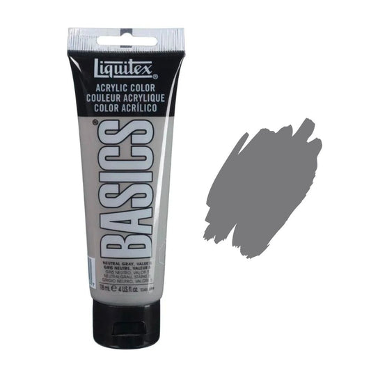 Liquitex Basics Acrylic Paint 118ml - Neutral Grey