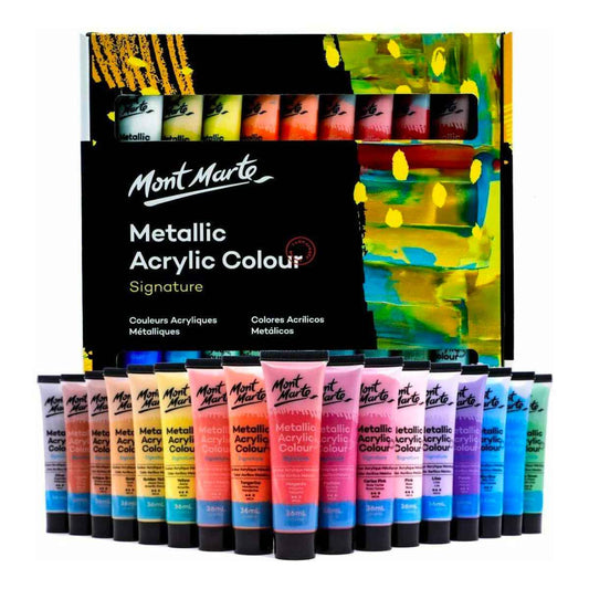 Mont Marte Metallic Acrylic Paint Set 36pc x 36ml