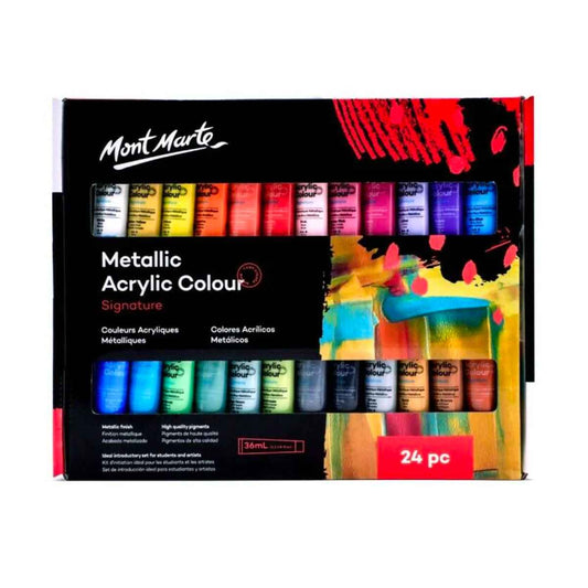 Mont Marte Metallic Acrylic Paint Set 24pc x 36ml