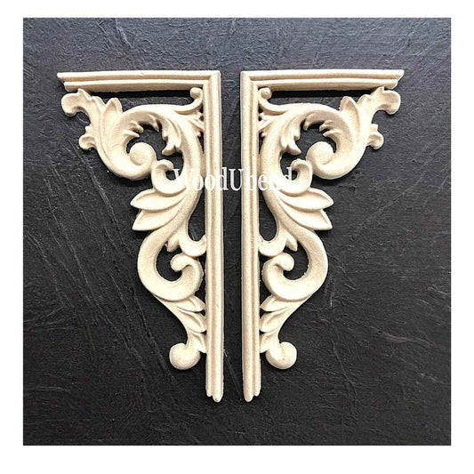 WoodUbend Set of of Corner Scrolls, 13.8 x 6.5cm