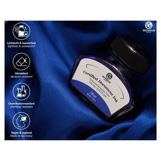 Octopus Fluids Fountain Pen Document Ink, Blue 30ml