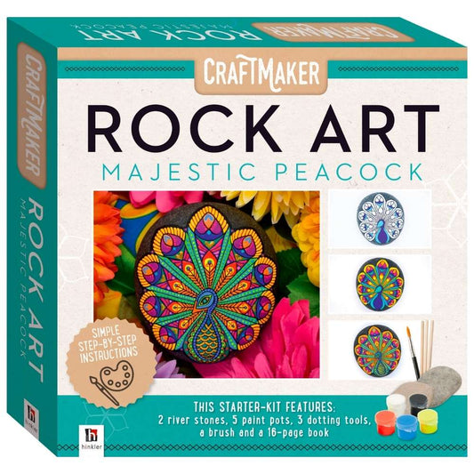 Craft Maker Rock Art Mini Kit, Majestic Peacock