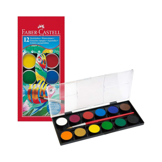 Faber-Castell School Watercolour Paint Pan, Pack Of 12