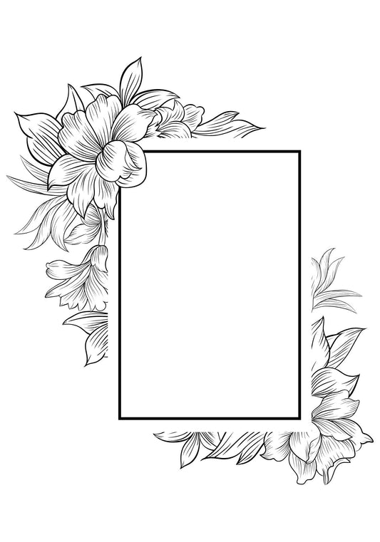 Flower Rectangle Frame Pattern