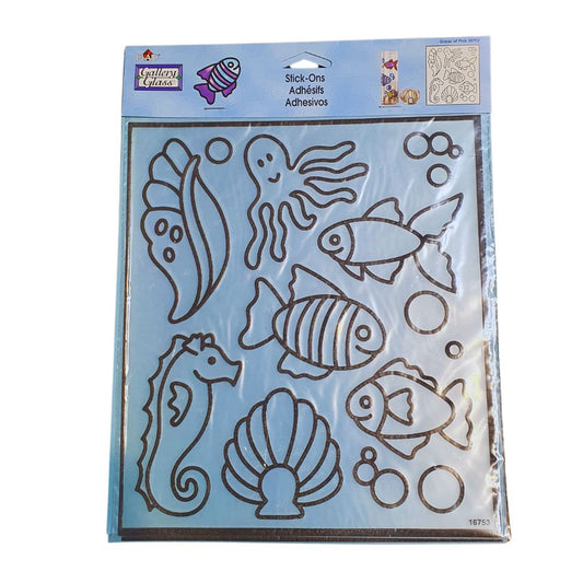 Plaid Gallery Glass Stick On Adhesive Lead Shapes, Ocean & Fish