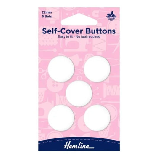Hemline Self Cover Buttons, Nylon, Assorted Sizes