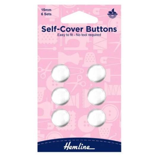 Hemline Self Cover Buttons, Metal, Assorted Sizes