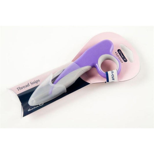 Hemline Premium Thread Snip Spring Loaded, Soft Grip Stainless Steel