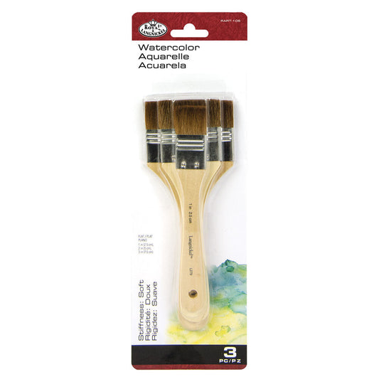 Large Area Watercolour Paint Brush, Camel Hair, Set of 3