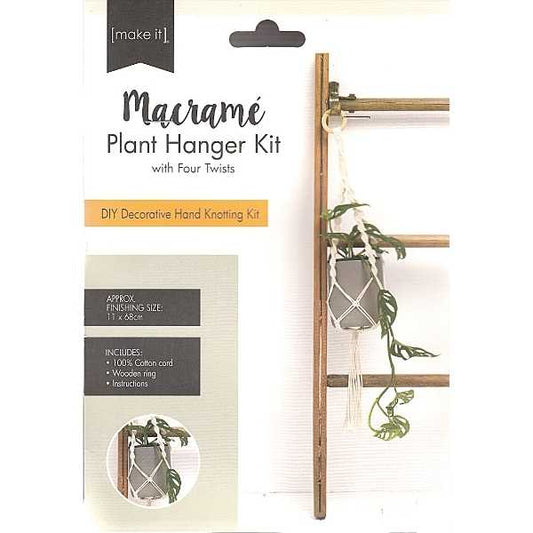 Macrame Plant Hanger Kit, Four Twists