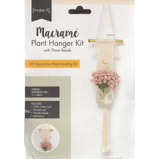 Macrame Plant Hanger Kit Three Beads