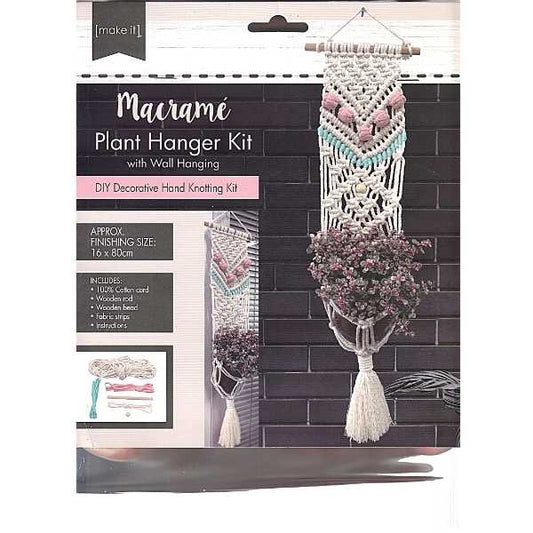 Macrame Plant Hanger Kit With Wall Hanging