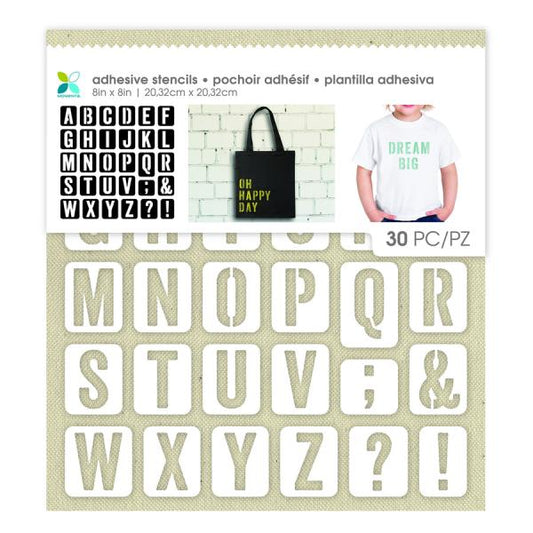 Momenta Adhesive Fabric Backed Stencil 8 x 8inch - Alpha Upper Case