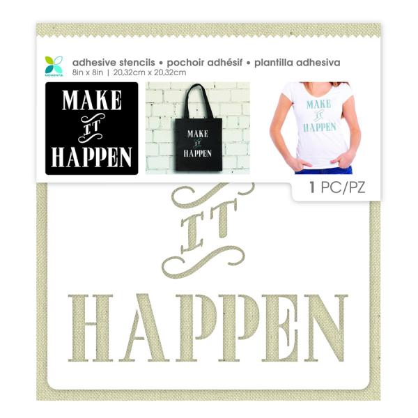 Momenta Adhesive Fabric Backed Stencil 8 x 8inch - Let It Happen