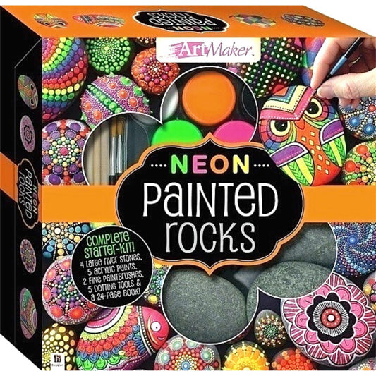 Neon Painted Rocks, Rock Painting Deluxe Kit