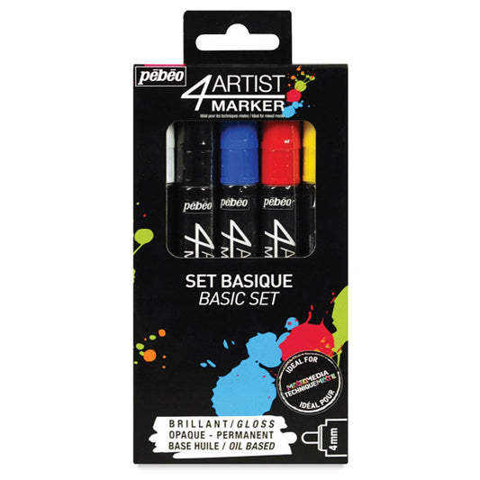 Pebeo Artist Markers Set 5 x 4mm Basic