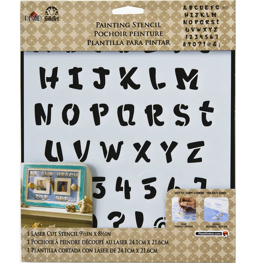FolkArt Large Laser Stencil - Alphabet Heavy Marker
