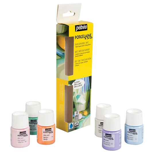 Pebeo Porcelaine 150 Pastel Collection 6x20ml, Assorted Colours