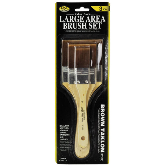 Royal & Langnickel Brown Taklon Flat Paint Brush, Set of 3