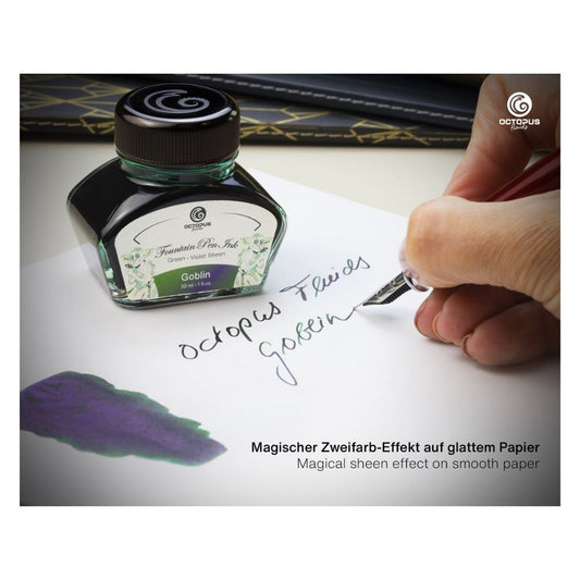 Fountain Pen Ink, Two Tone Sheen Effect, Goblin Green