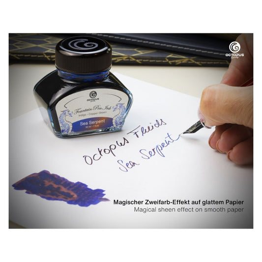 Fountain Pen Ink, Two Tone Sheen Effect, Sea Serpent Blue