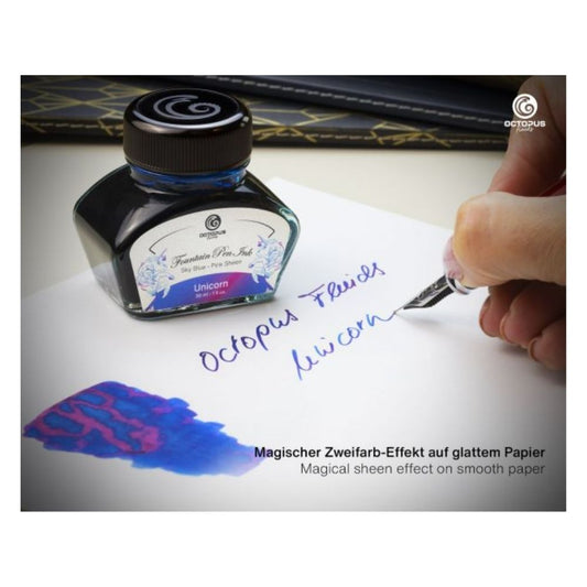 Fountain Pen Ink, Two Tone Sheen Effect, Unicorn & Blue