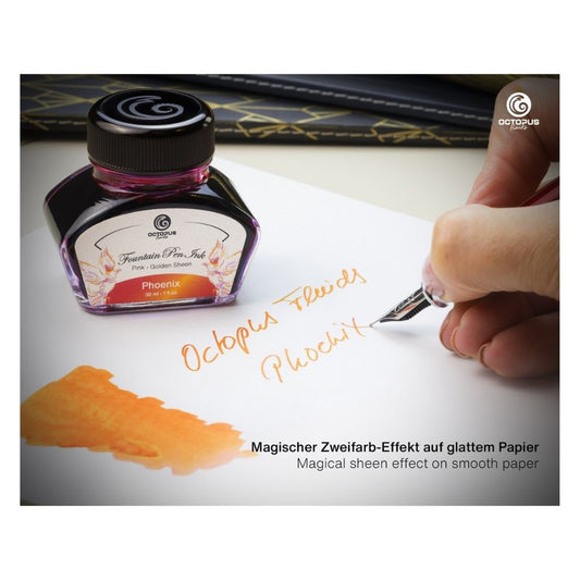 Fountain Pen Ink, Two Tone Sheen Effect, Phoenix Orange
