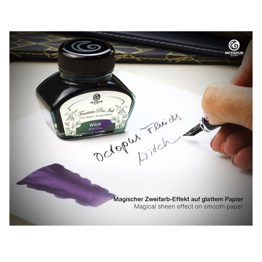 Fountain Pen Ink, Two Tone Sheen Effect, Witch Green