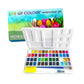 Watercolour Paint Set, 48 Vibrant Colours, Brush, Blender & Sponge